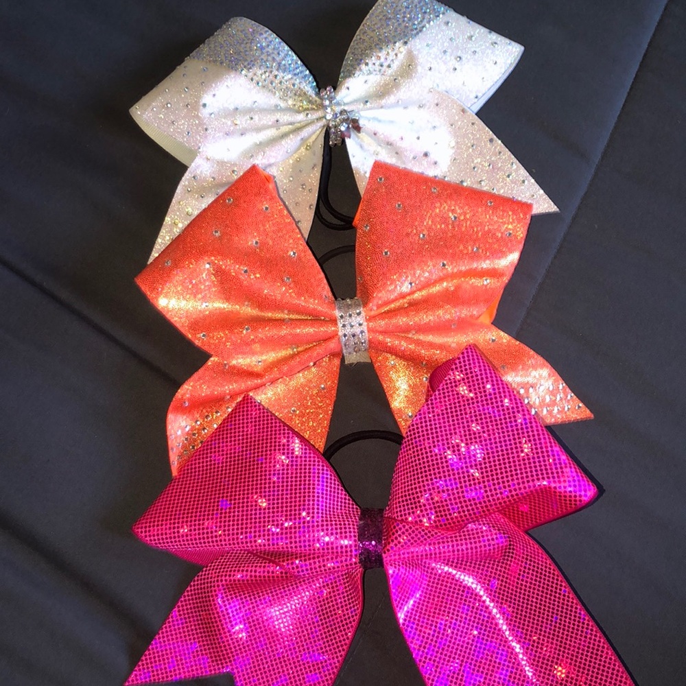 cheer competition bows.